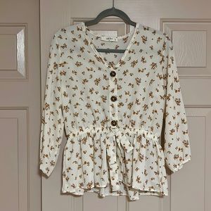 Long Sleeve Flower Top